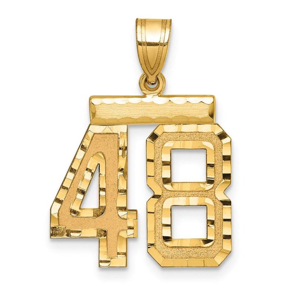 14K Yellow Gold, Varsity Collection, Medium D/C Pendant Number 48
